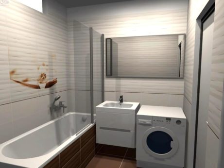 3D návrh bielej kúpeľne